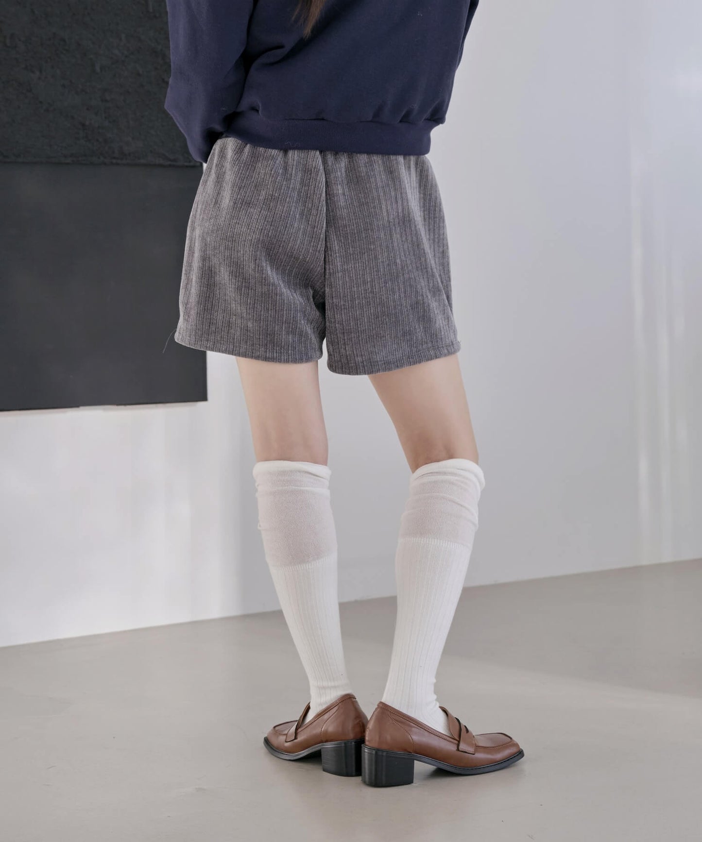 ウエストゴムコーデュロイニットショートパンツ