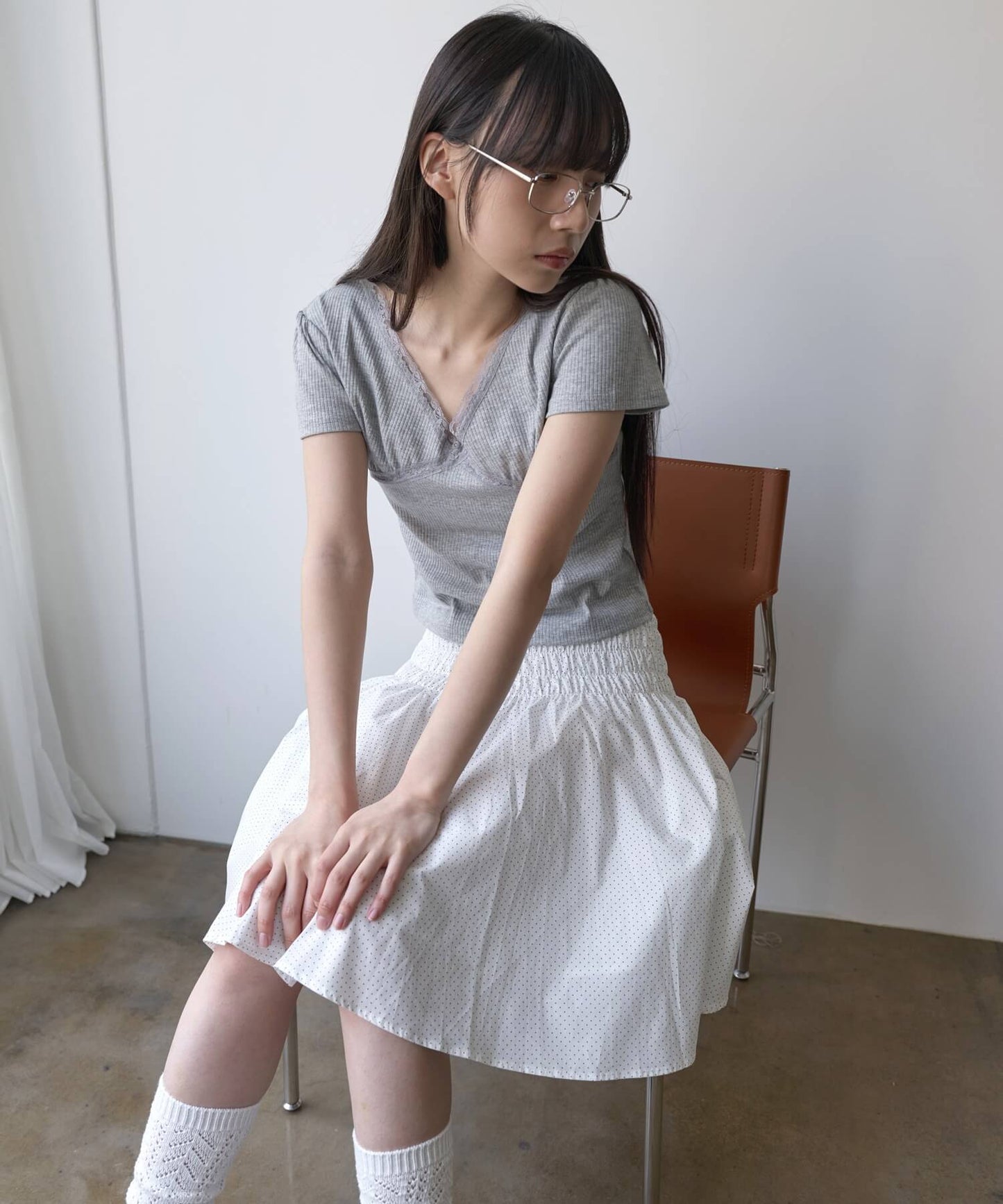 ラッキースモークミディフレアバルーンスカート
