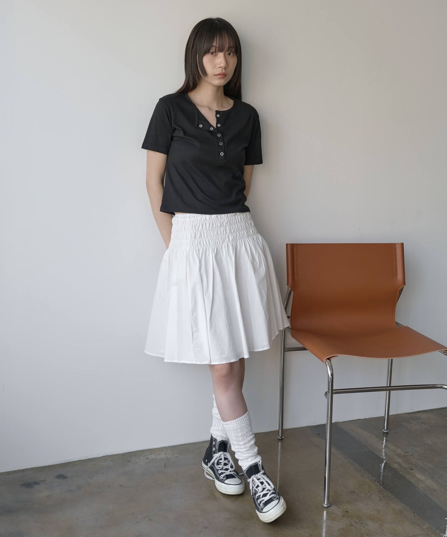 ラッキースモークミディフレアバルーンスカート