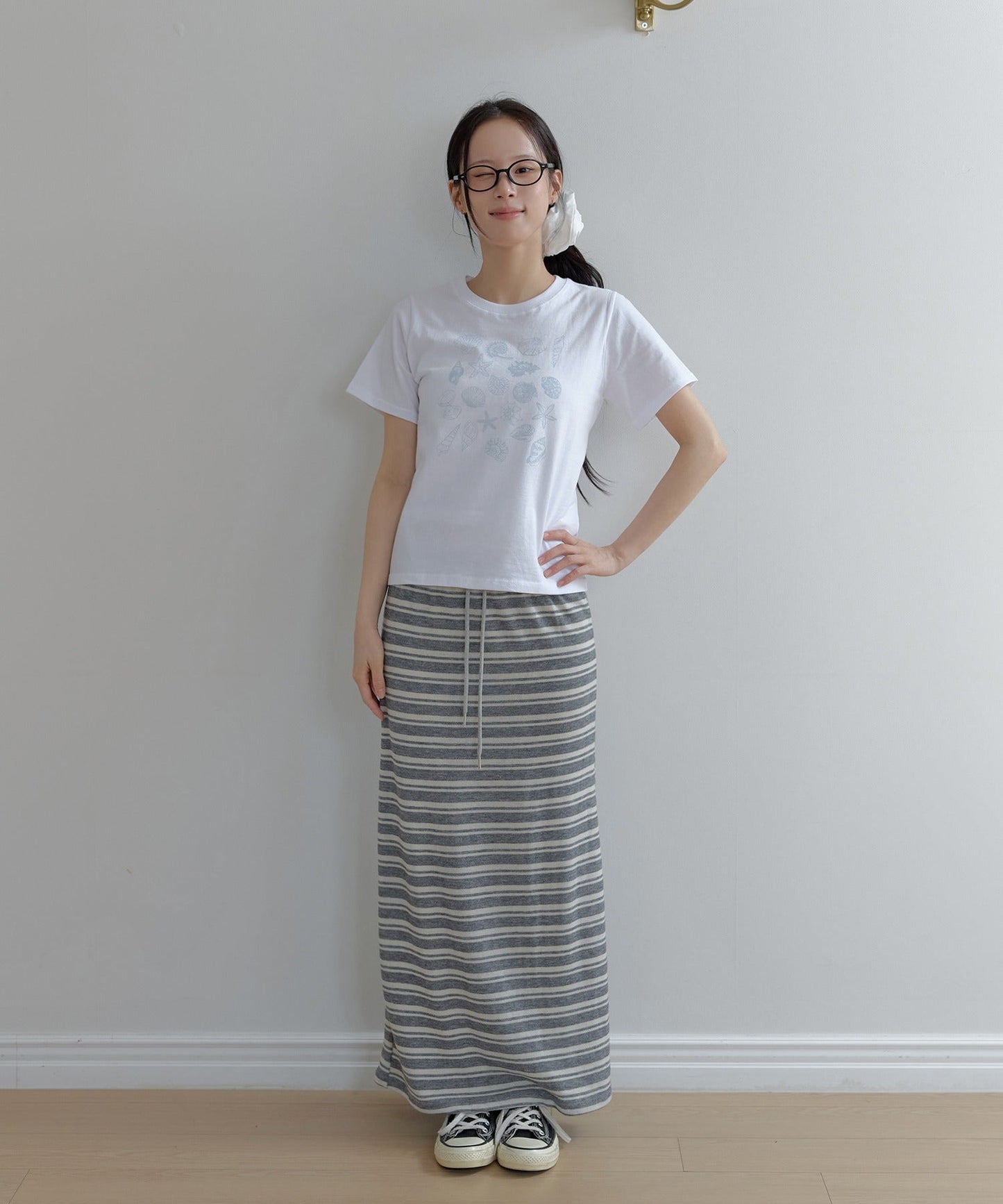 シェルプリントヴィンテージ半袖Tシャツカットソー