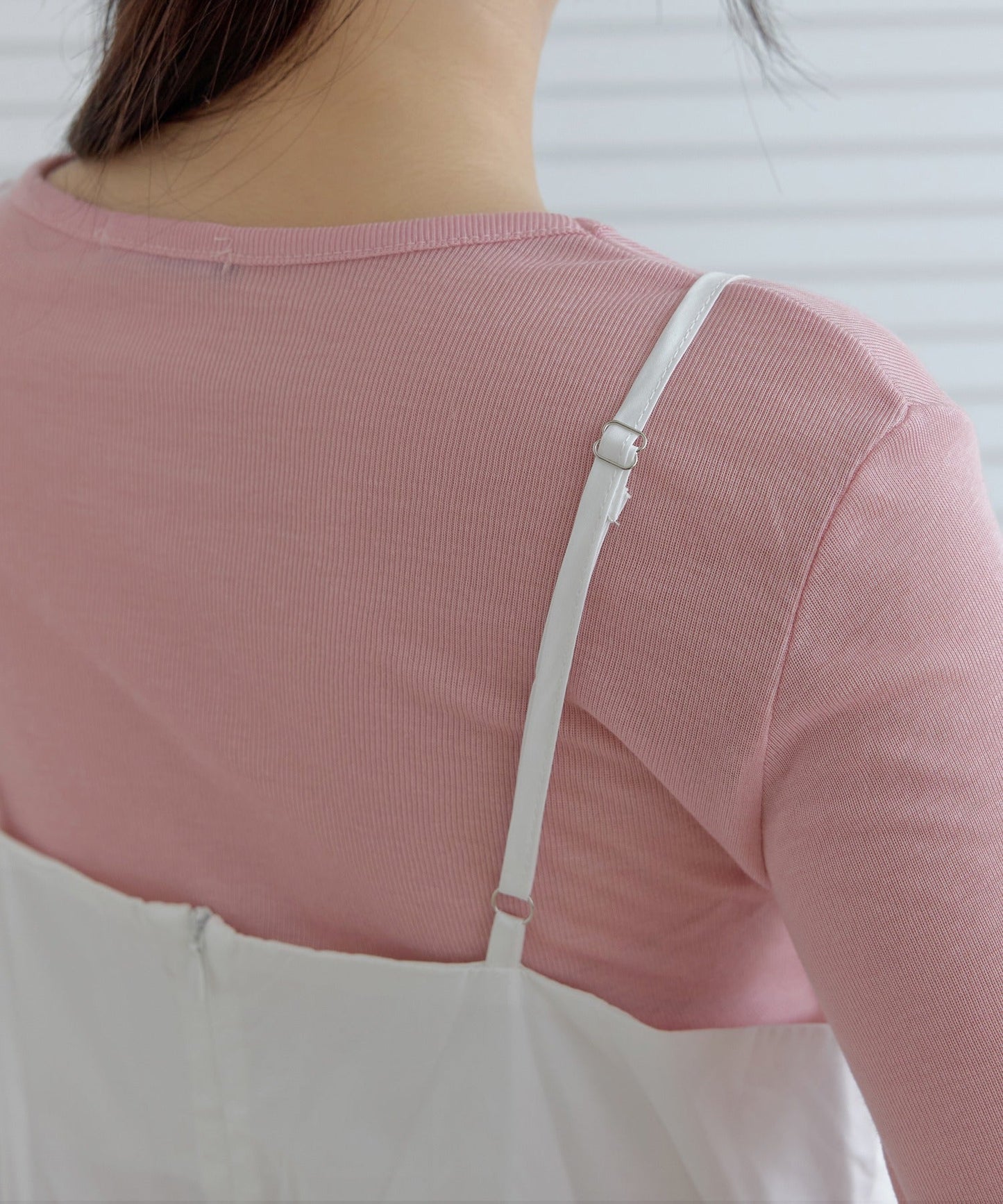 【レイヤードコーデにおすすめ】ベーシックテンセルラップラウンドルーズ長袖レイヤードTシャツカットソー