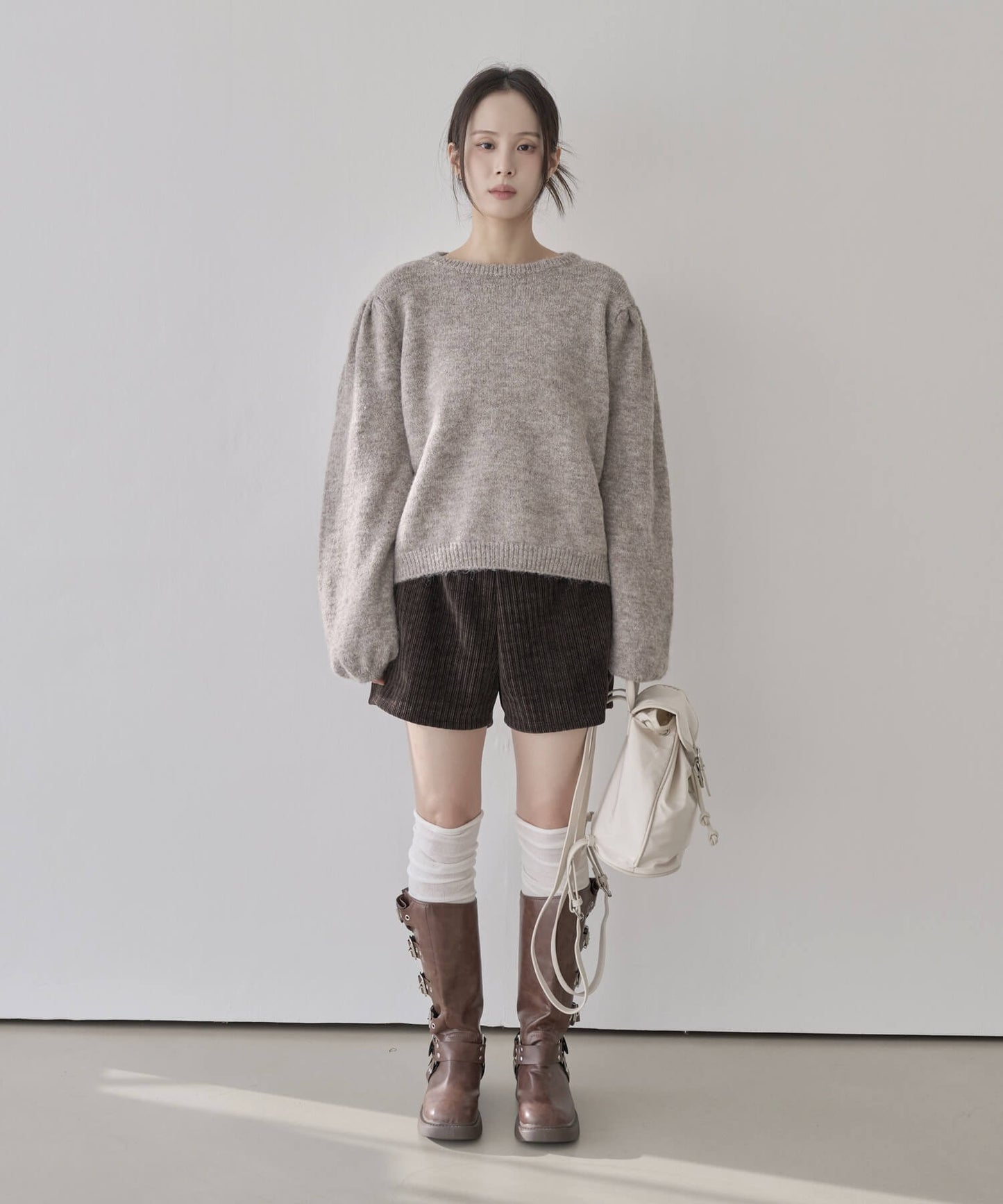 ウエストゴムコーデュロイニットショートパンツ