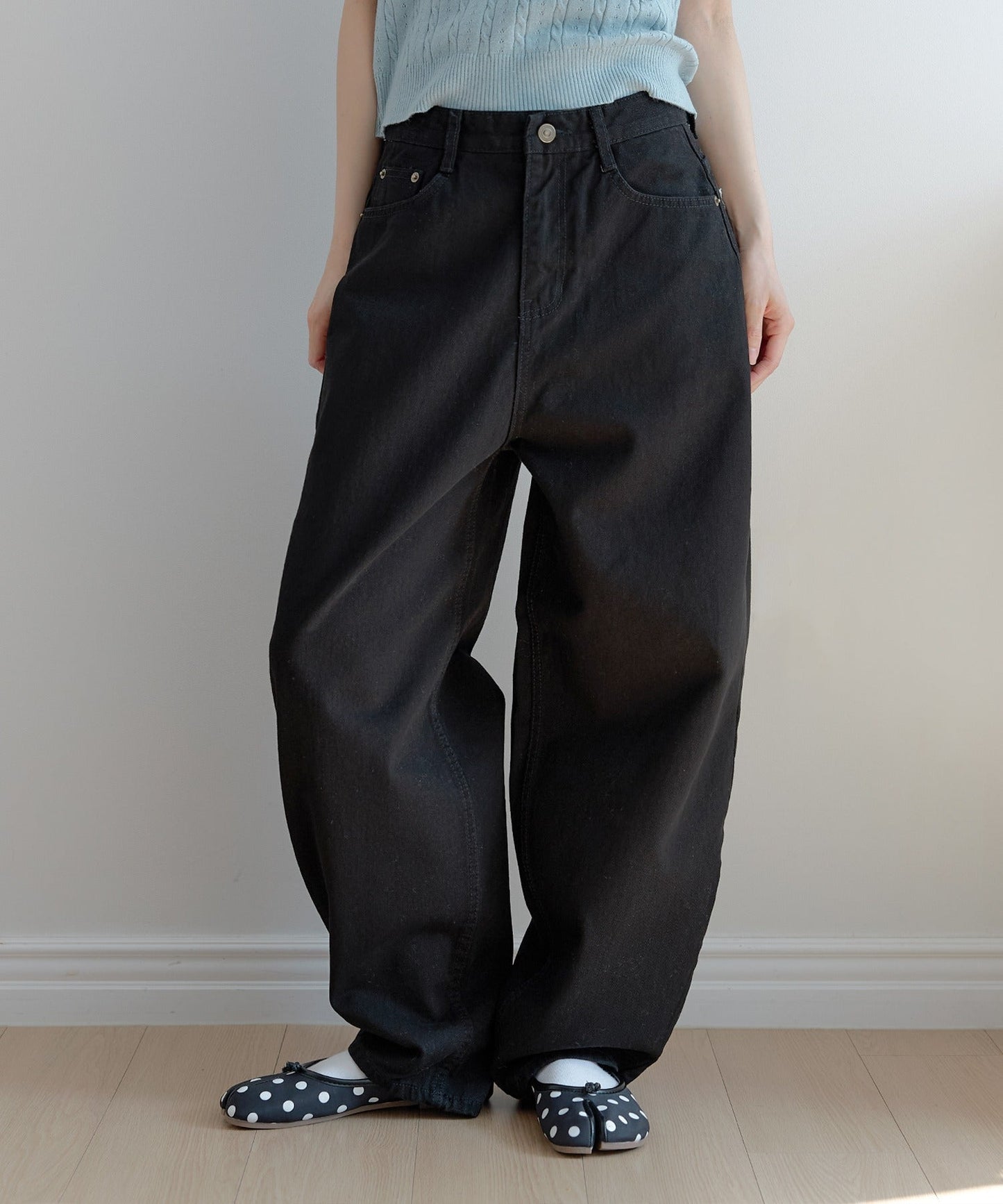 【オリジナル】ラブリーバックポケット刺繍バルーンコットンチノパンツ