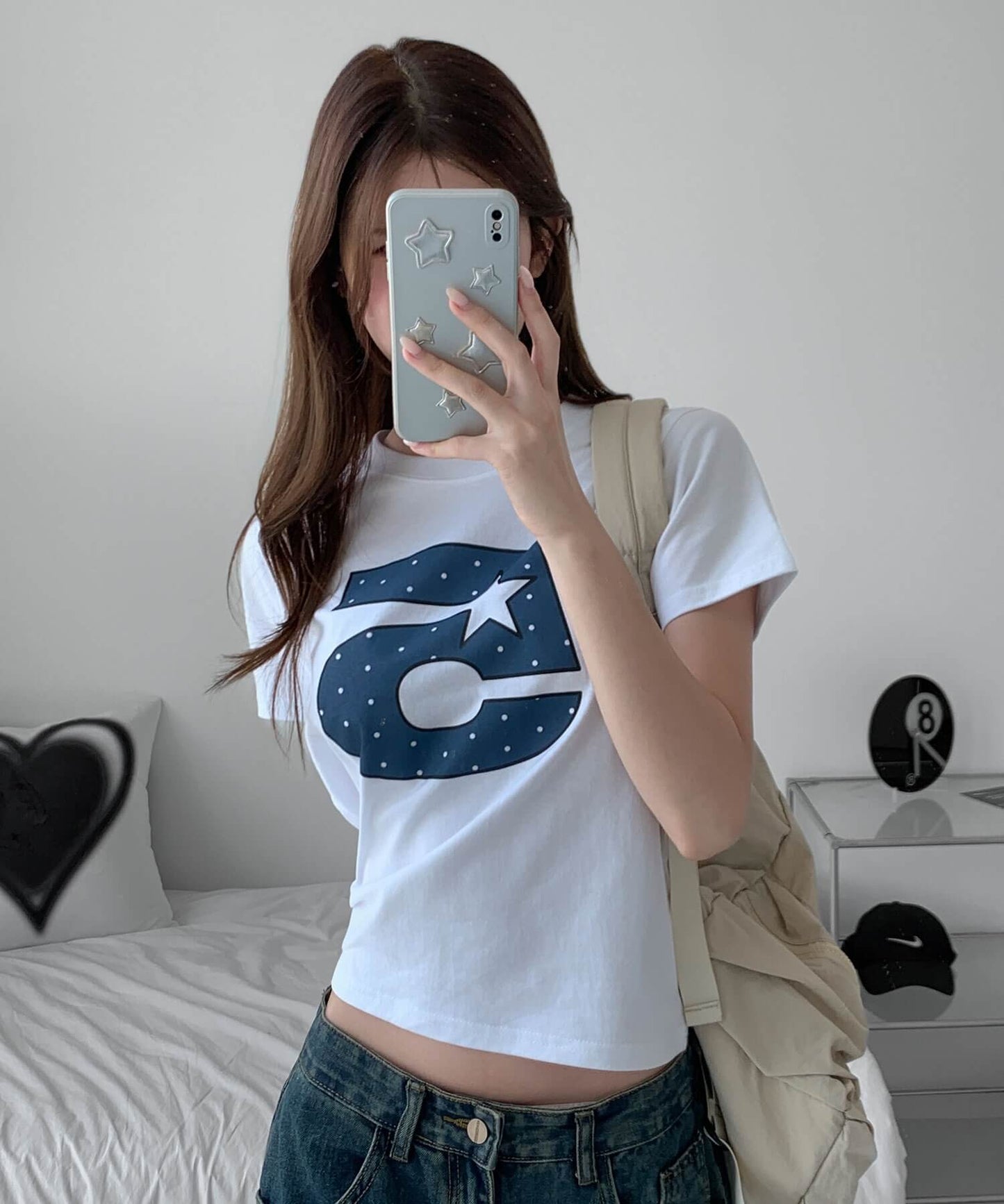 Ｎｏ.5スターロゴクロップド半袖Ｔシャツ