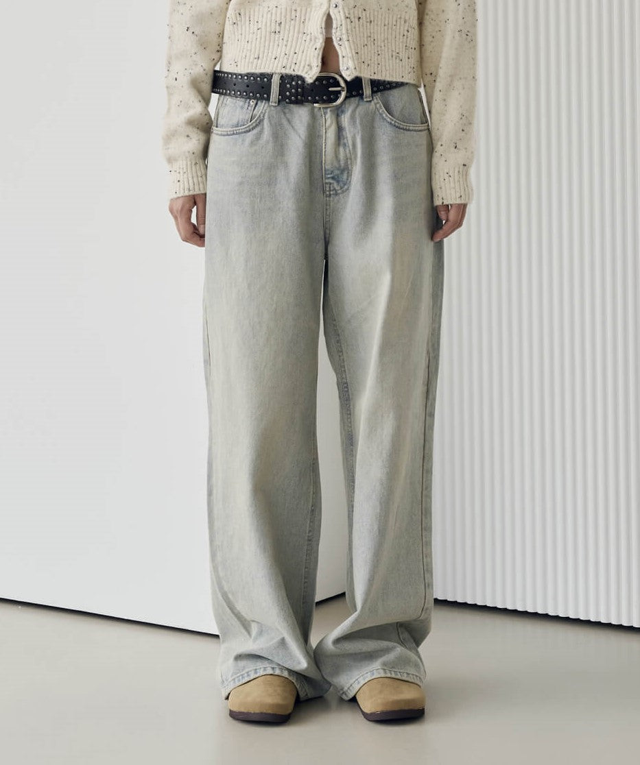 【UNISEX】オールドウォッシングビンテージワイドデニム