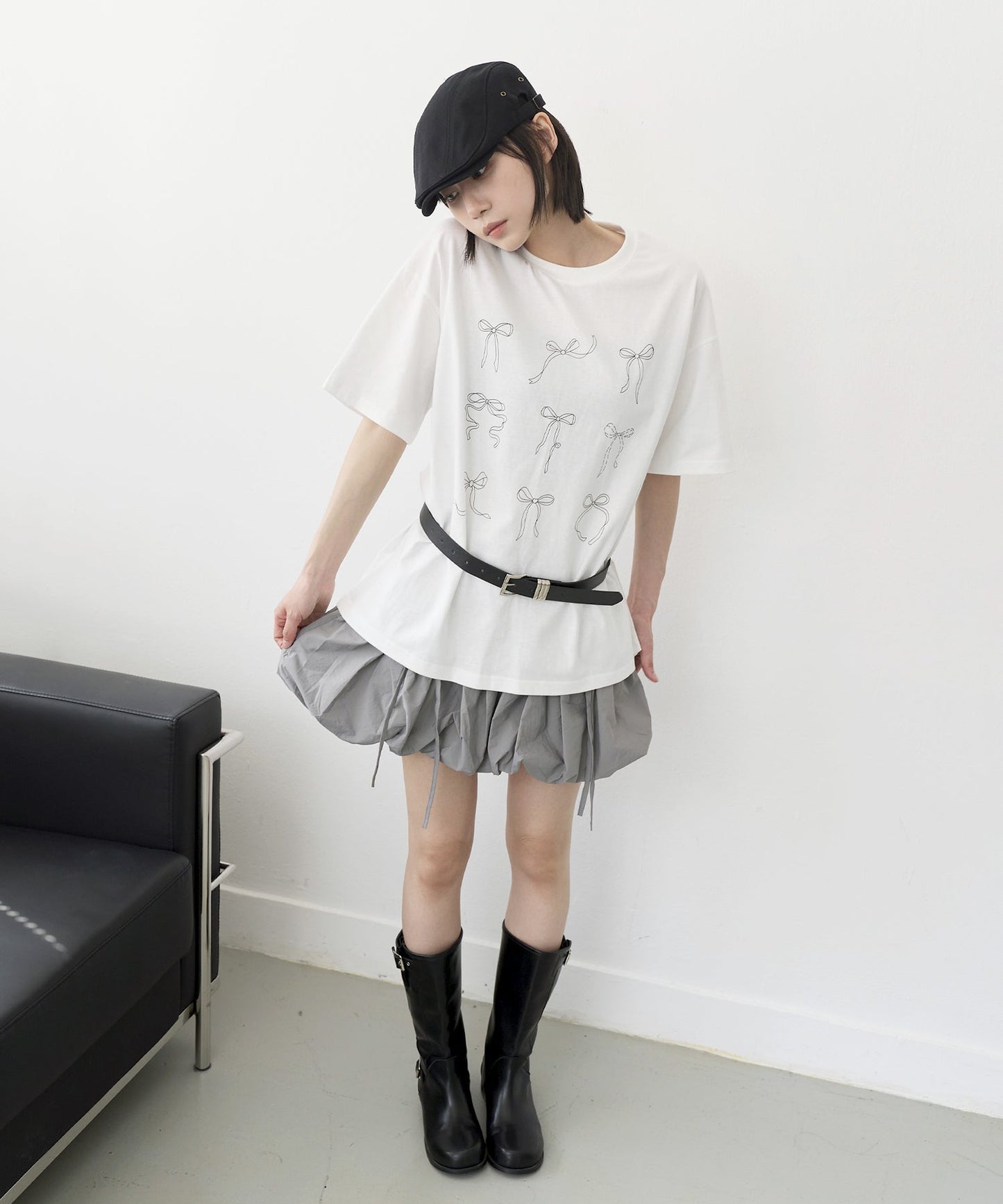 ラブリーリボンレタリングオーバーサイズTシャツ
